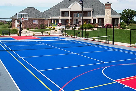 Home multi-sport court by Backyard Ballin' Custom Courts
